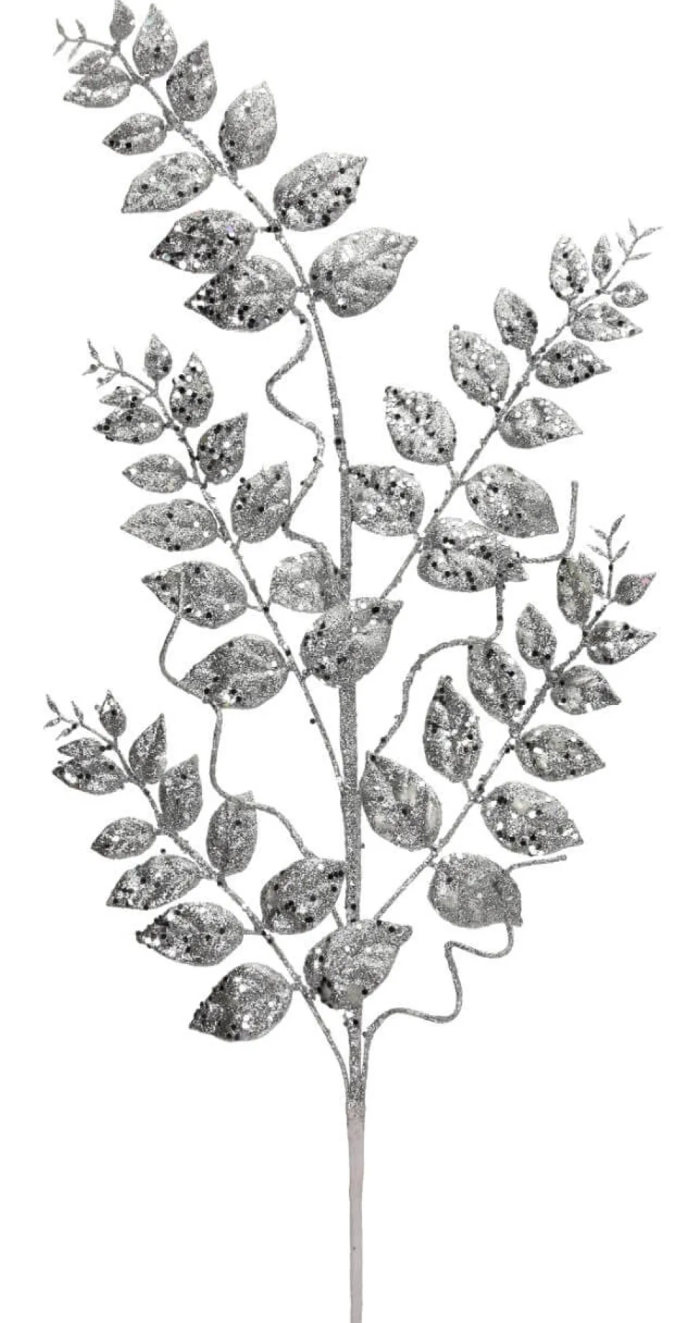 35” Glitter/Mica Later Fern Spray Silver