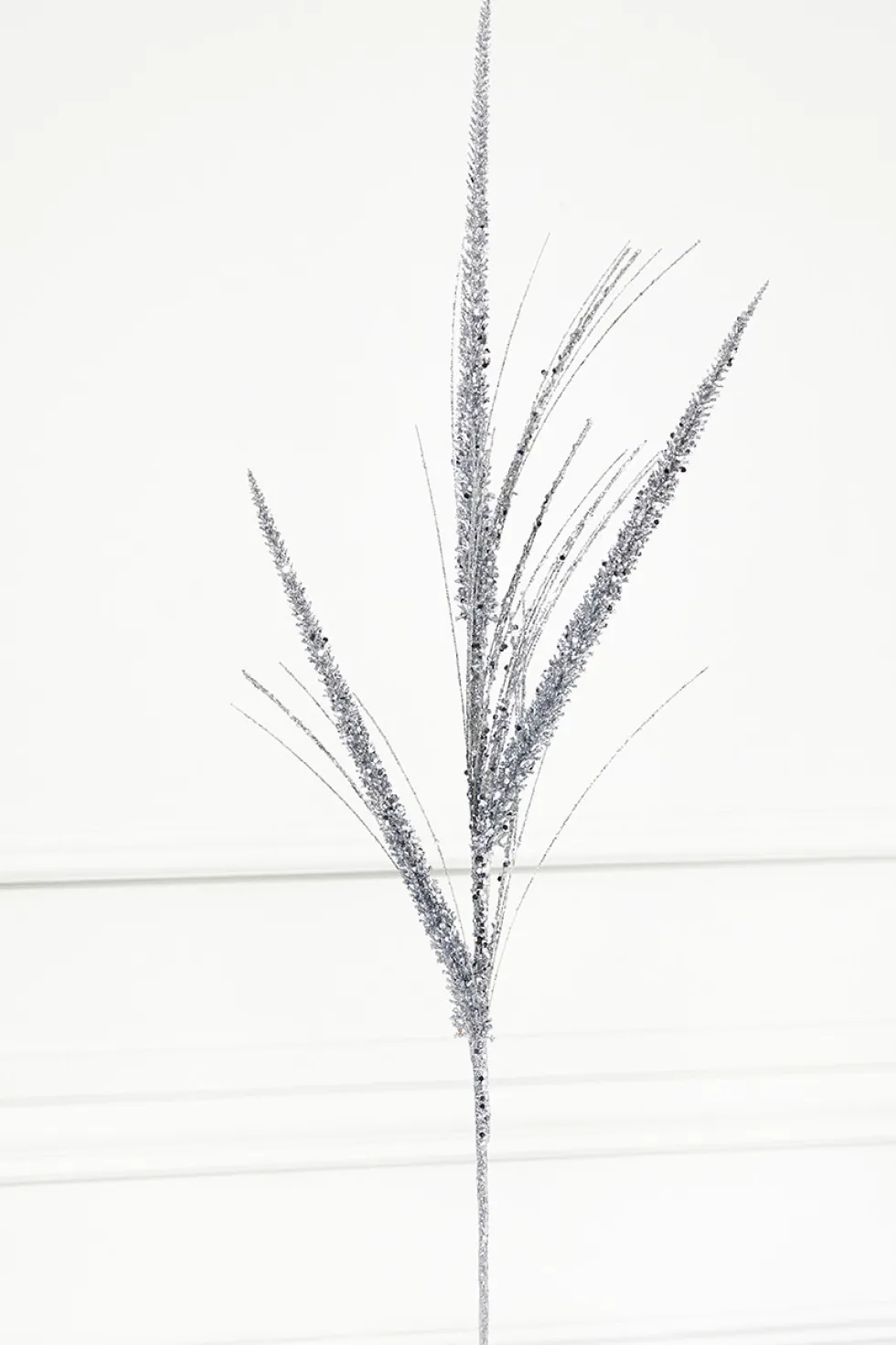 34" Glitter/Mica Triple Spike Grass Spray - Silver