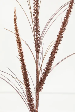 34" Glitter Mica Triple Spike Grass Spray - Copper