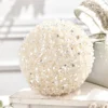 6" Glitter & Pearl Patterned Ball Ornament