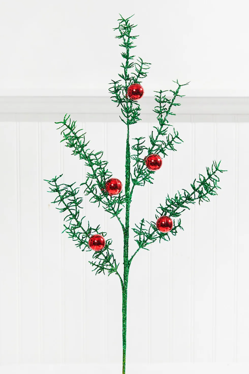 31” Glitter Pine Ball Ornament Spray