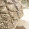9" Glitter Pinecone with Hanger - Champagne