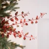 32” Glitter Red/Green Smilax Spray