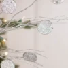 33” Glitter Silver Dollar/Twig Spray Silver