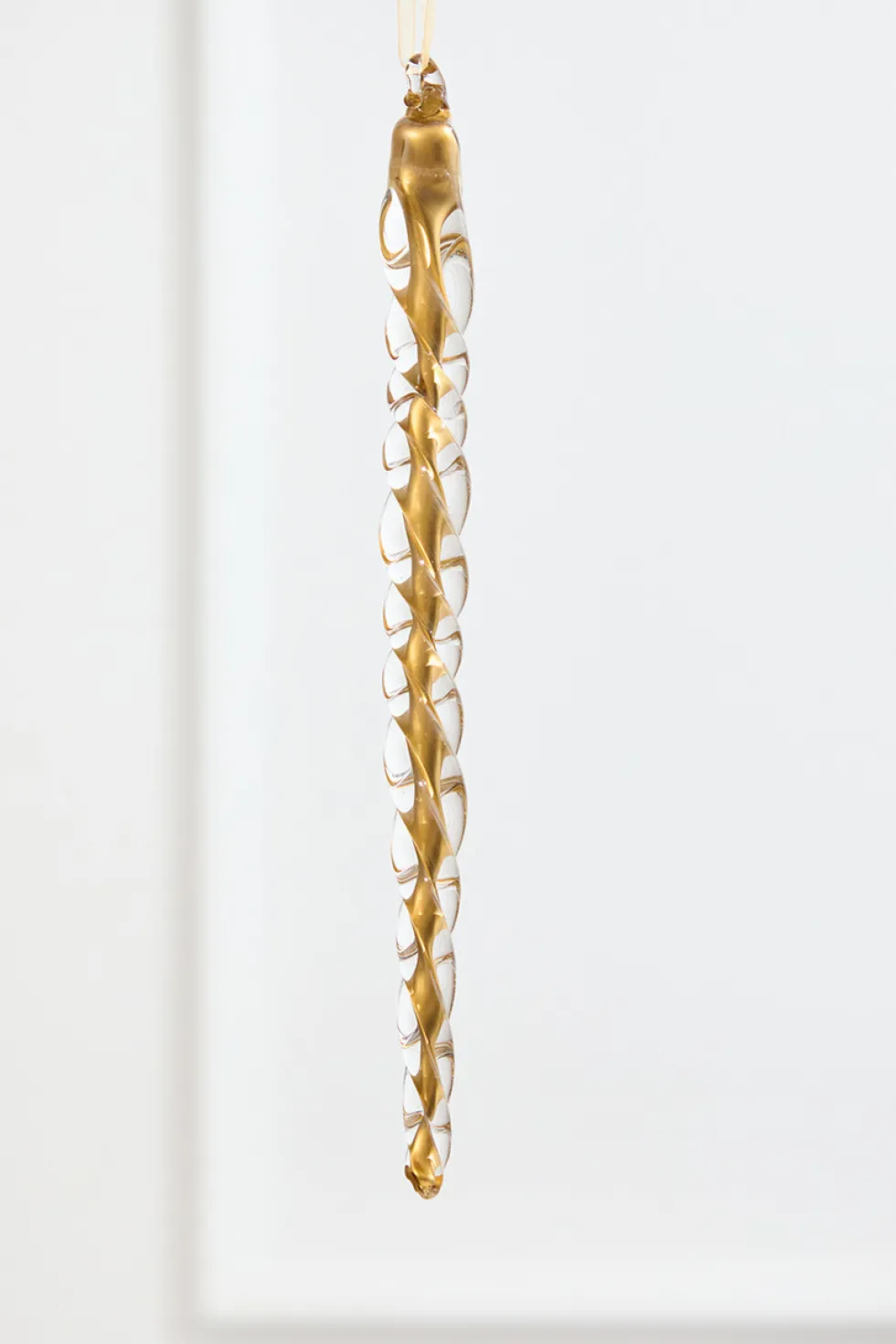 8.5" Gold Glass Icicle Ornament