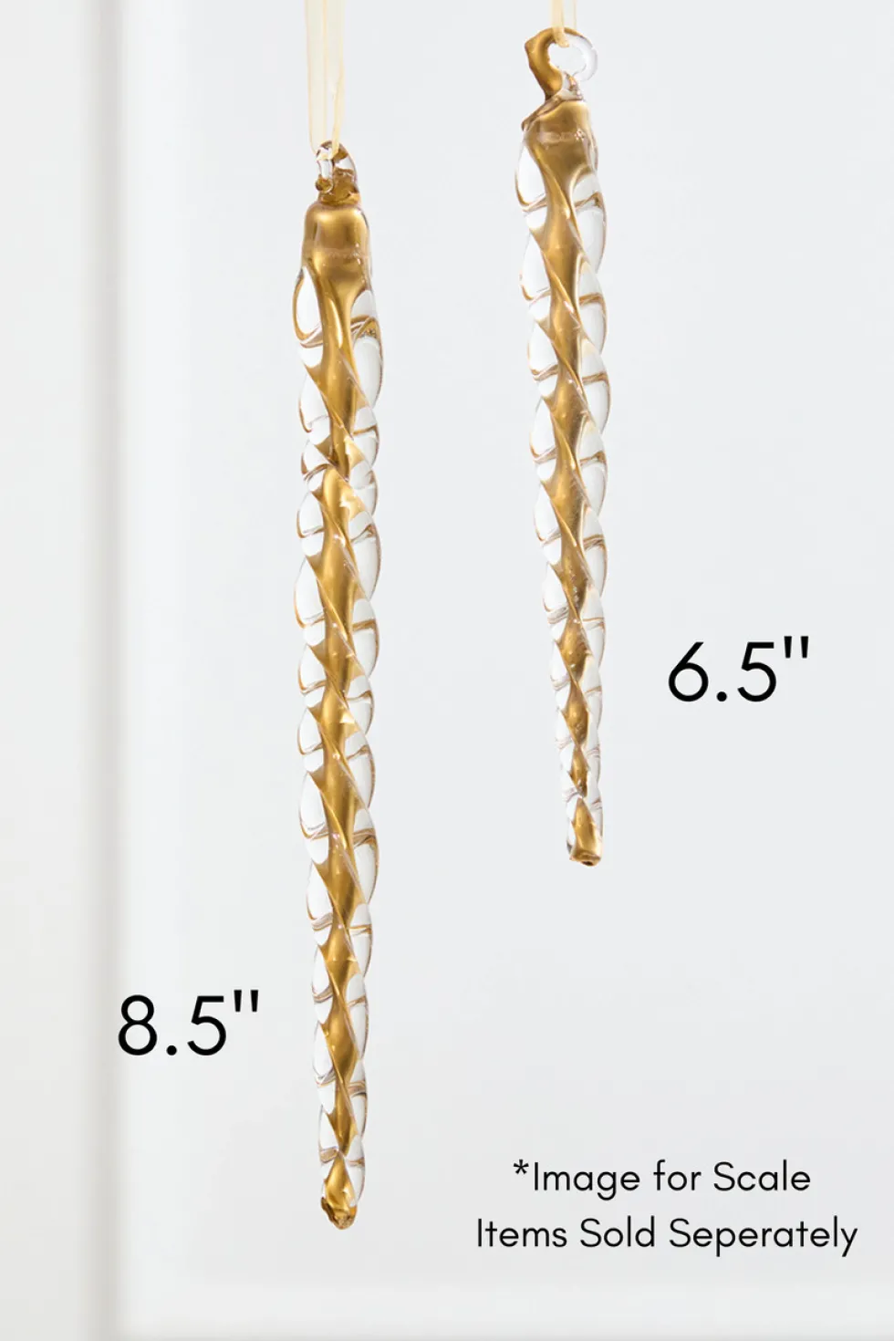 8.5" Gold Glass Icicle Ornament