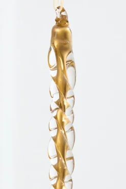 6.5" Gold Glass Icicle Ornament