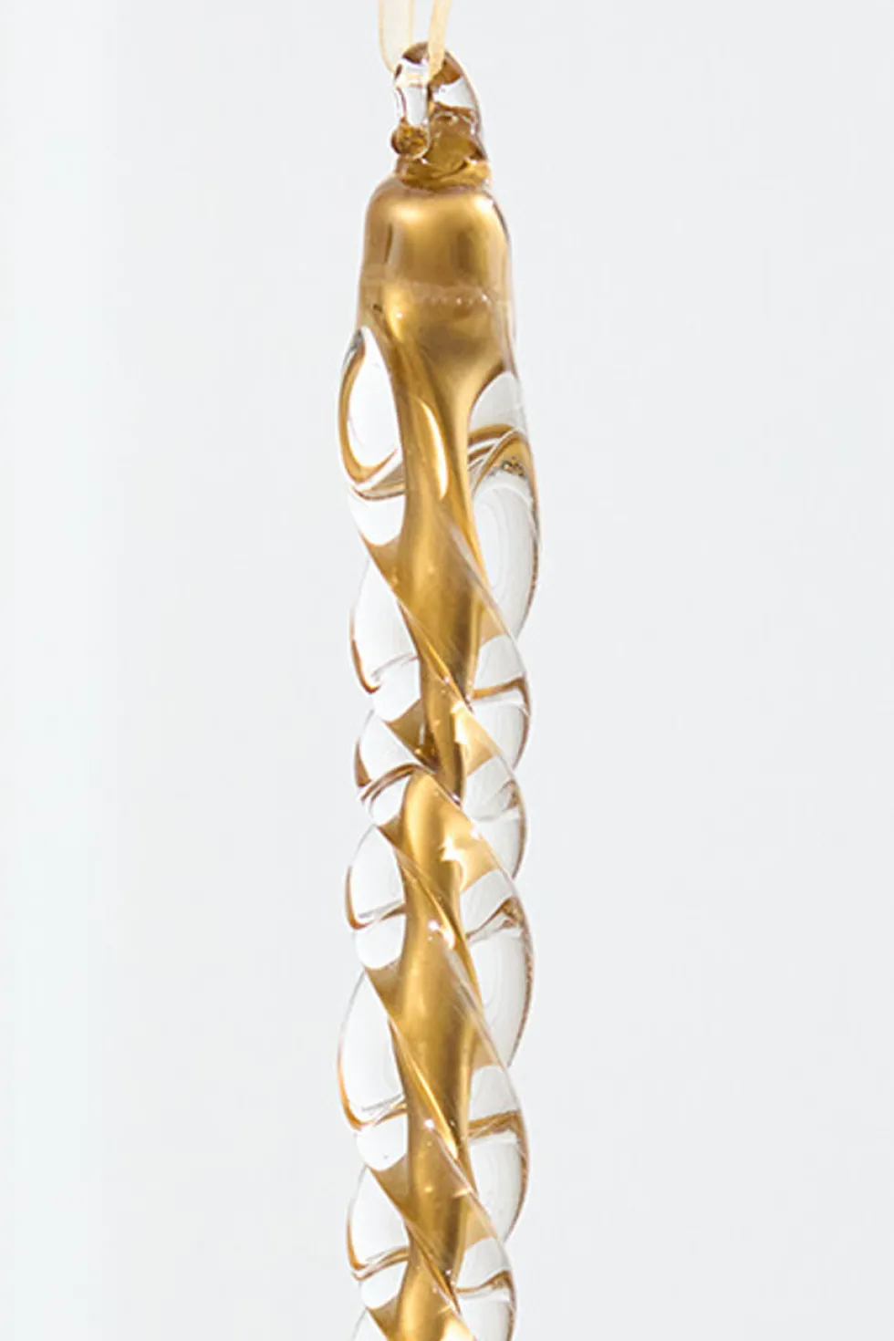 6.5" Gold Glass Icicle Ornament
