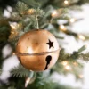 3.5” Gold Glitter Metal Antique Bell Ornament