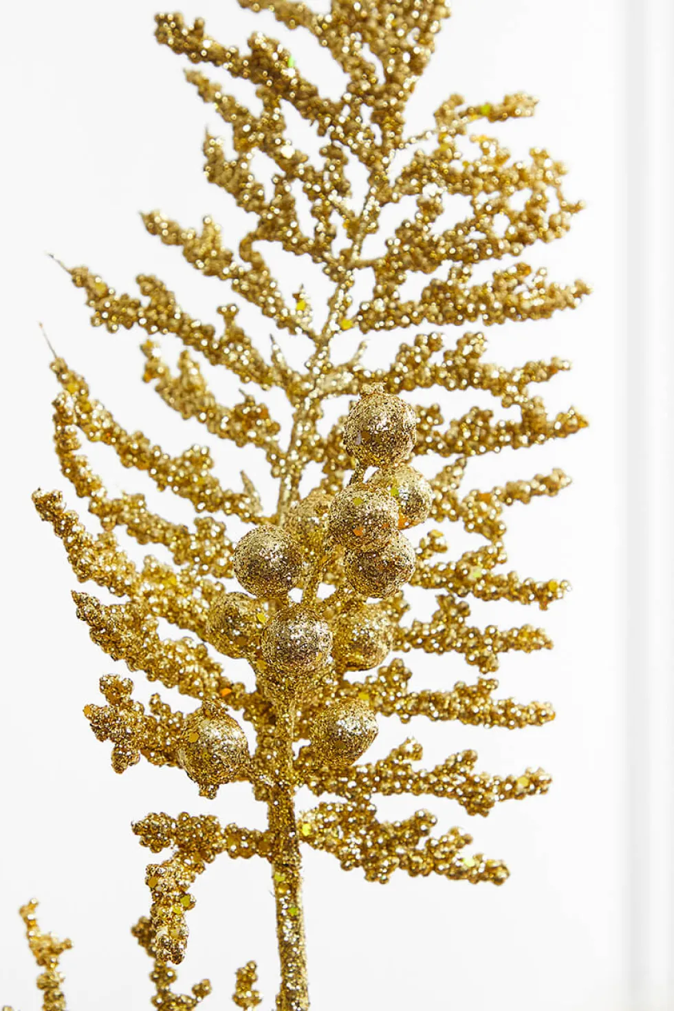 36" Gold Glitter Pine Berry Spray