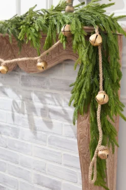 72" Gold Iron Jingle Bells & Jute Rope Garland