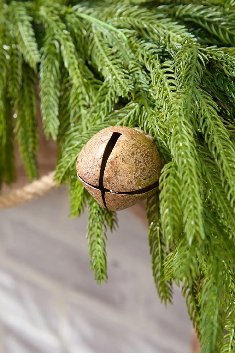 72" Gold Iron Jingle Bells & Jute Rope Garland