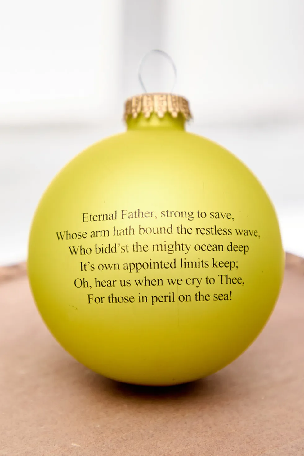 3.25" Gold U.S. Navy Logo & Hymn Glass Ball Ornament
