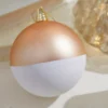 4" Gold White Ball Ornament