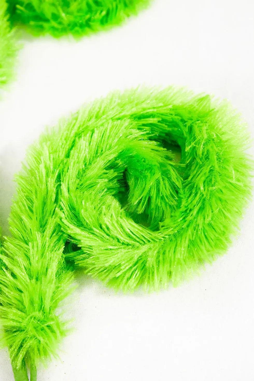 28" Green Furry Curly Spray