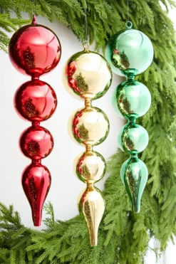 19.5" Green Glass Finial Ornament