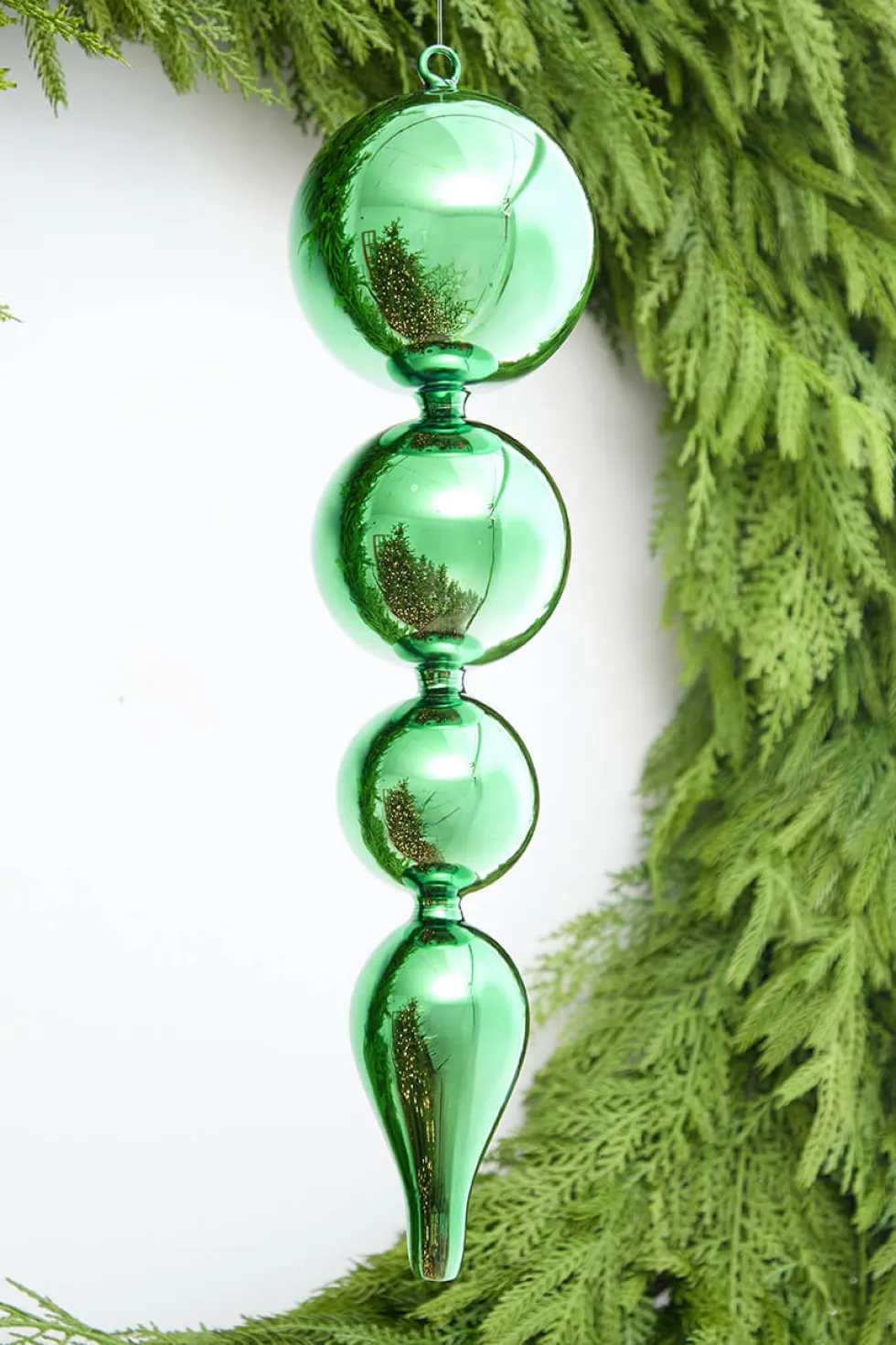 19.5" Green Glass Finial Ornament