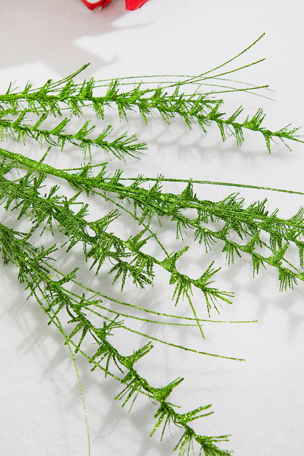 34” Green Glitter Grass Spray