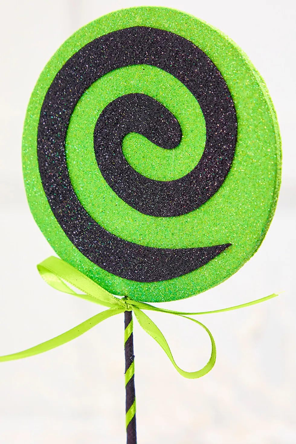 17" Green Glitter Lollipop Pick