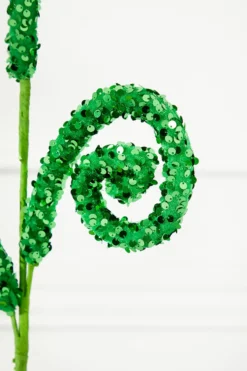 28" Green Sequin Curly Spray