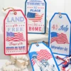 12"H Metal Embossed Americana Wall Hanging Tag