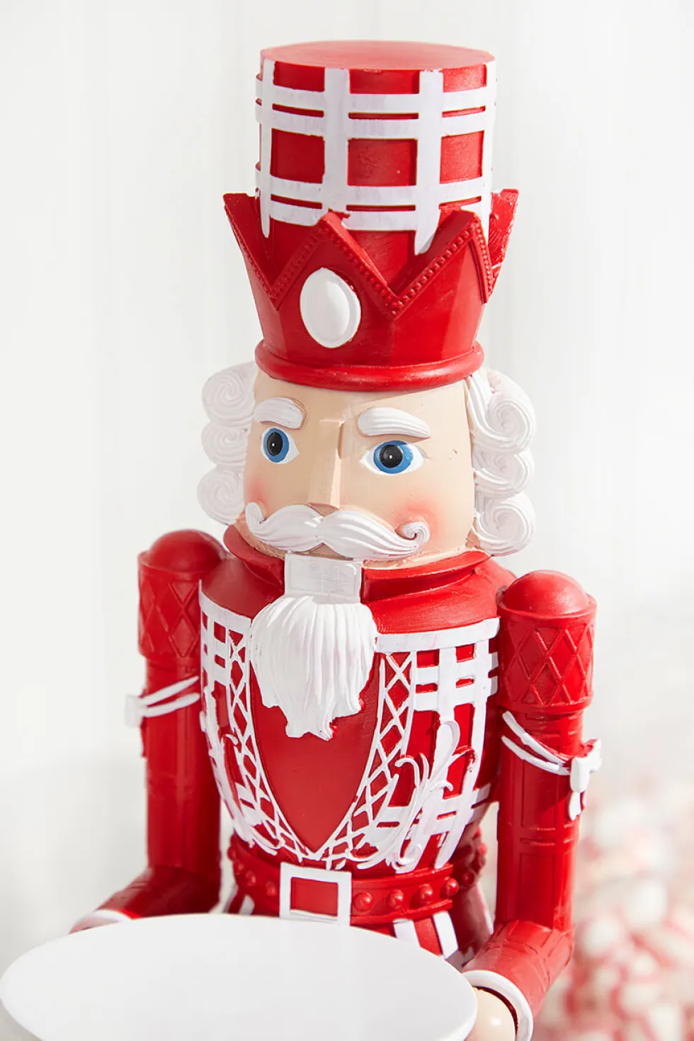 20"H Nutcracker with Tray - Red & White