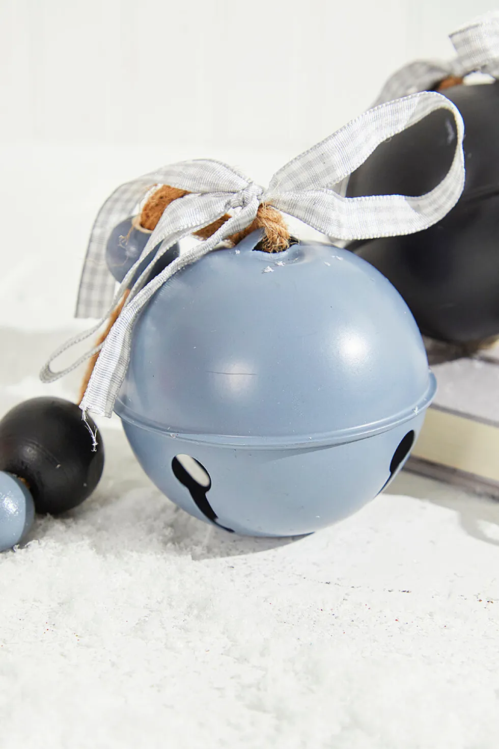 3" Holiday Black/Grey Bell Ornament
