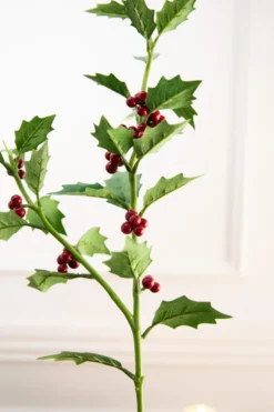 30” Holly Stem With Red Berries