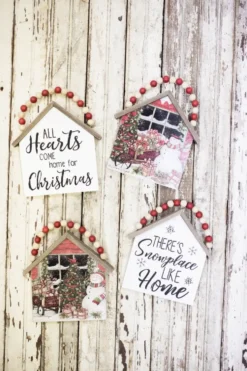 7.5”H Snowman Wall Hanging with Beaded Hanger