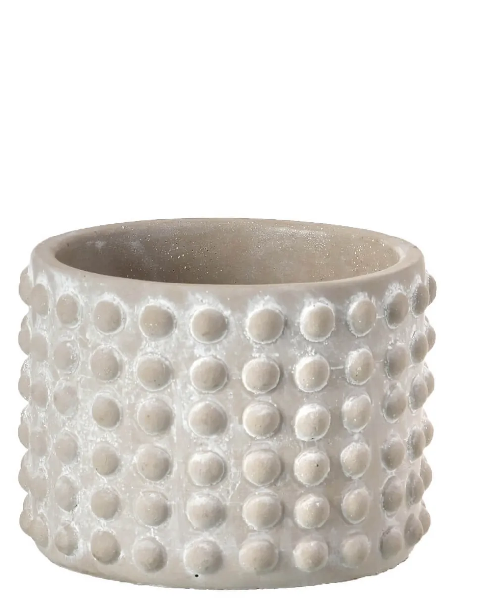 4"H x 5”D Stone Geo Dotted Hobnail Pot