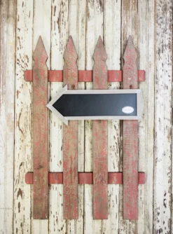 21”H x 32”W Wood Chalkboard Arrow Fence