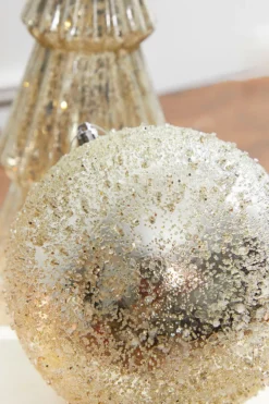 6” Iced Metallic Ball Ornament