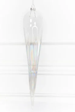 13" Iridescent Finial Glass Ornament
