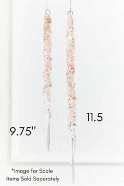 11.5" Iridescent Glass Icicle Ornament