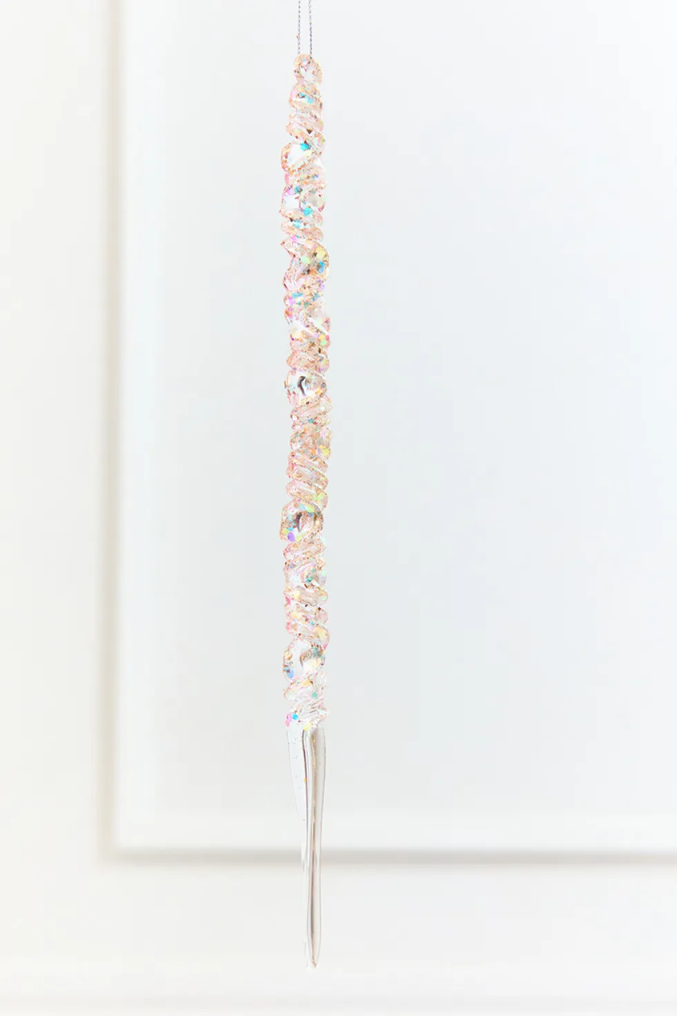 11.5" Iridescent Glass Icicle Ornament