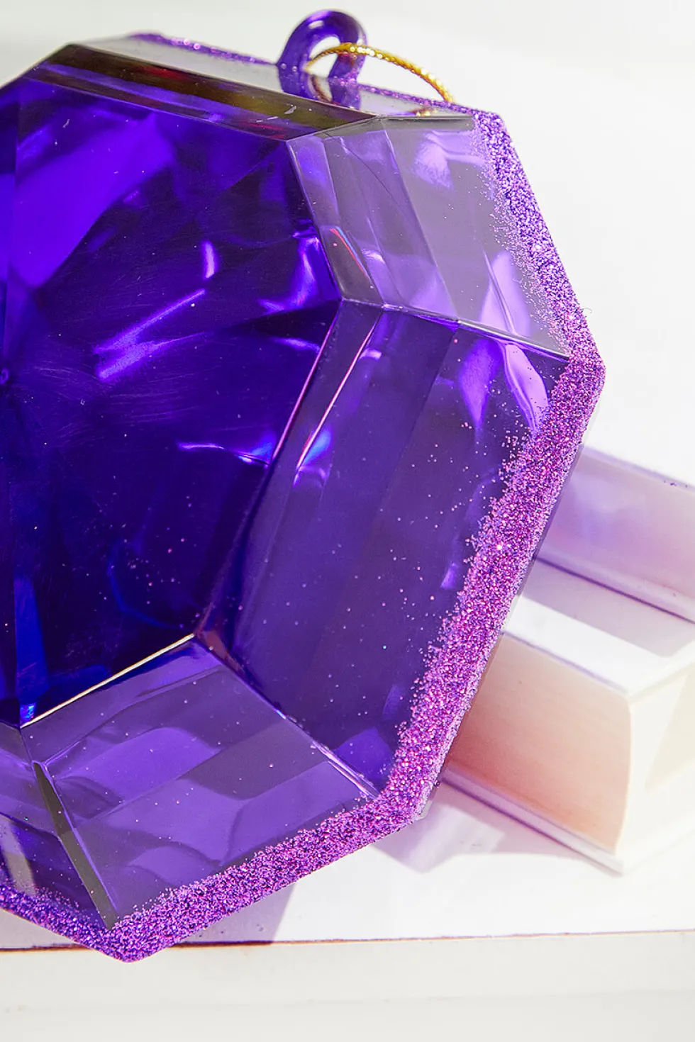 6" Jewel Ornament - Purple
