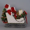 Karen Didion Lighted White Sled Santa