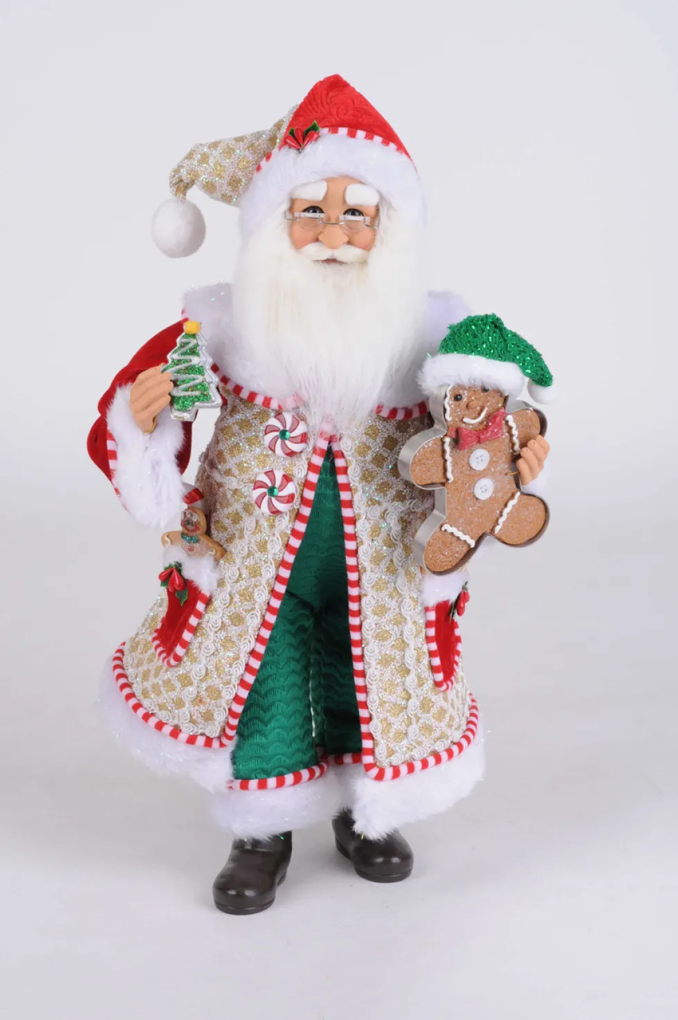 17" Karen Didion Whimsical Gingerbread Santa
