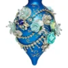 9" Kings Jewel Fancy Finial Ornament, Blue - Mark Roberts