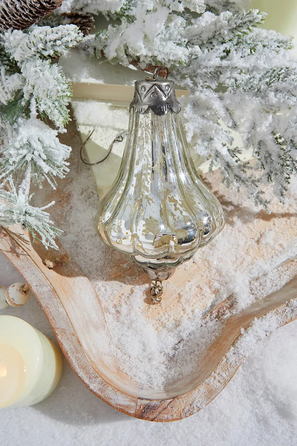 7" Lantern Elizabethan Mercury Glass Ornament