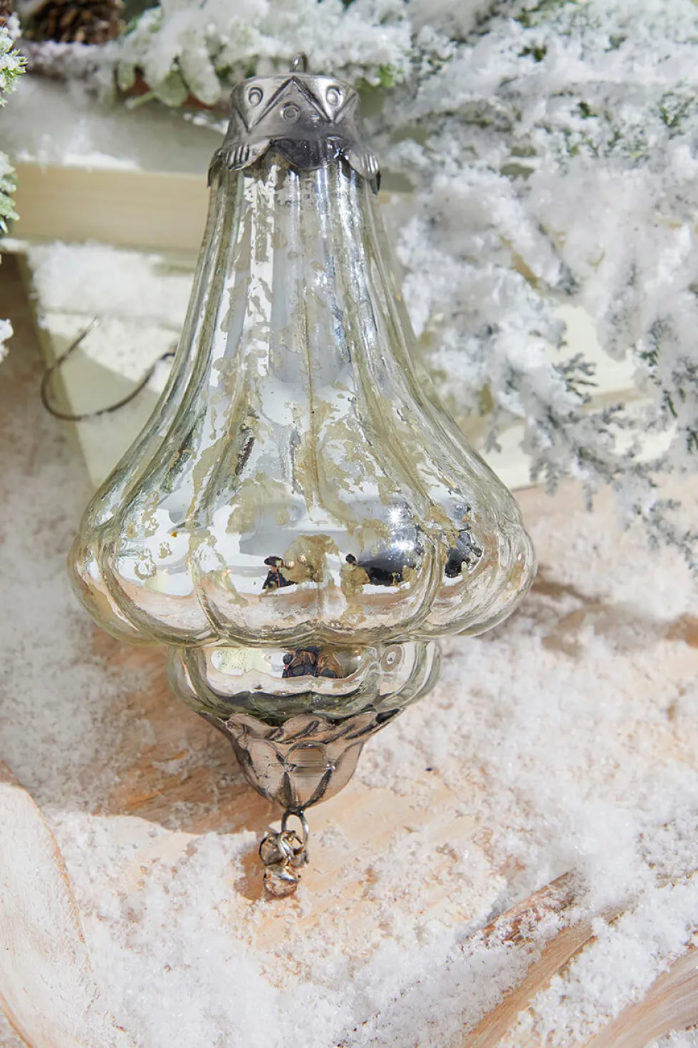 7" Lantern Elizabethan Mercury Glass Ornament