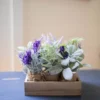 9” Lavender & Lamb’s Ear In Burlap with Crate - Set of 6