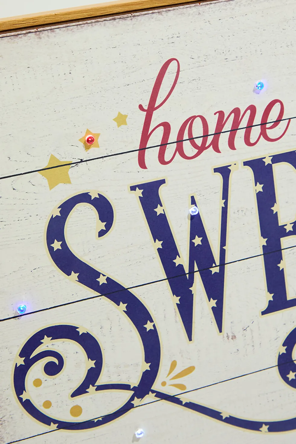 15.75"L B/O Lighted Wood Americana Wall Sign
