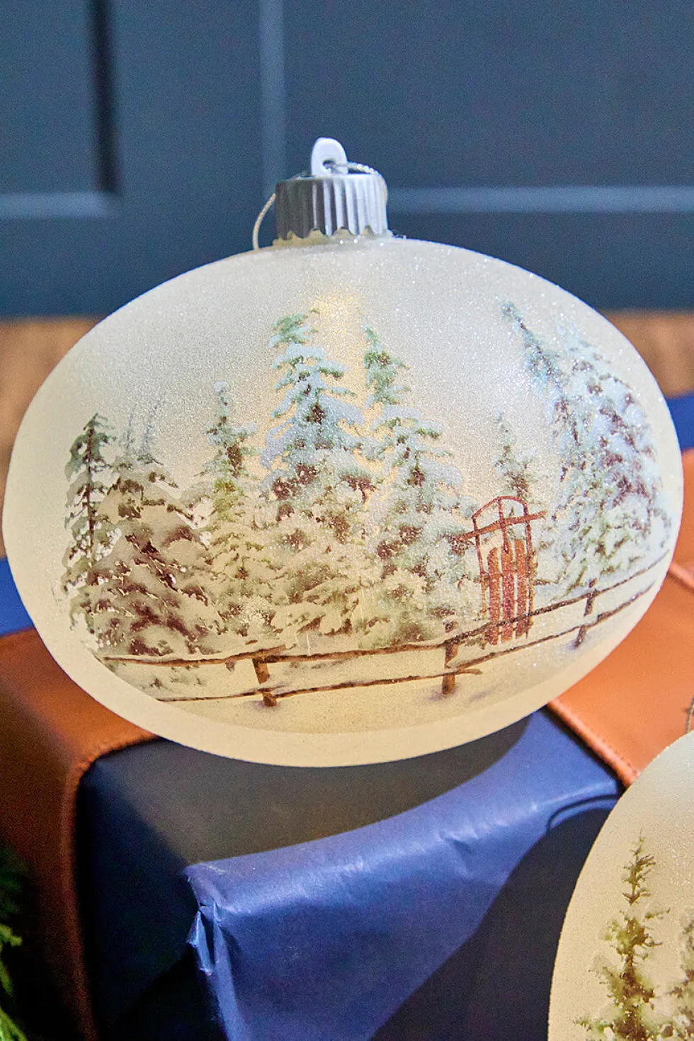 6” LED Country Sled/Sleigh Frosted Ornament