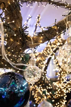 LED String Lights with Clear Balls - 4” Orbs
