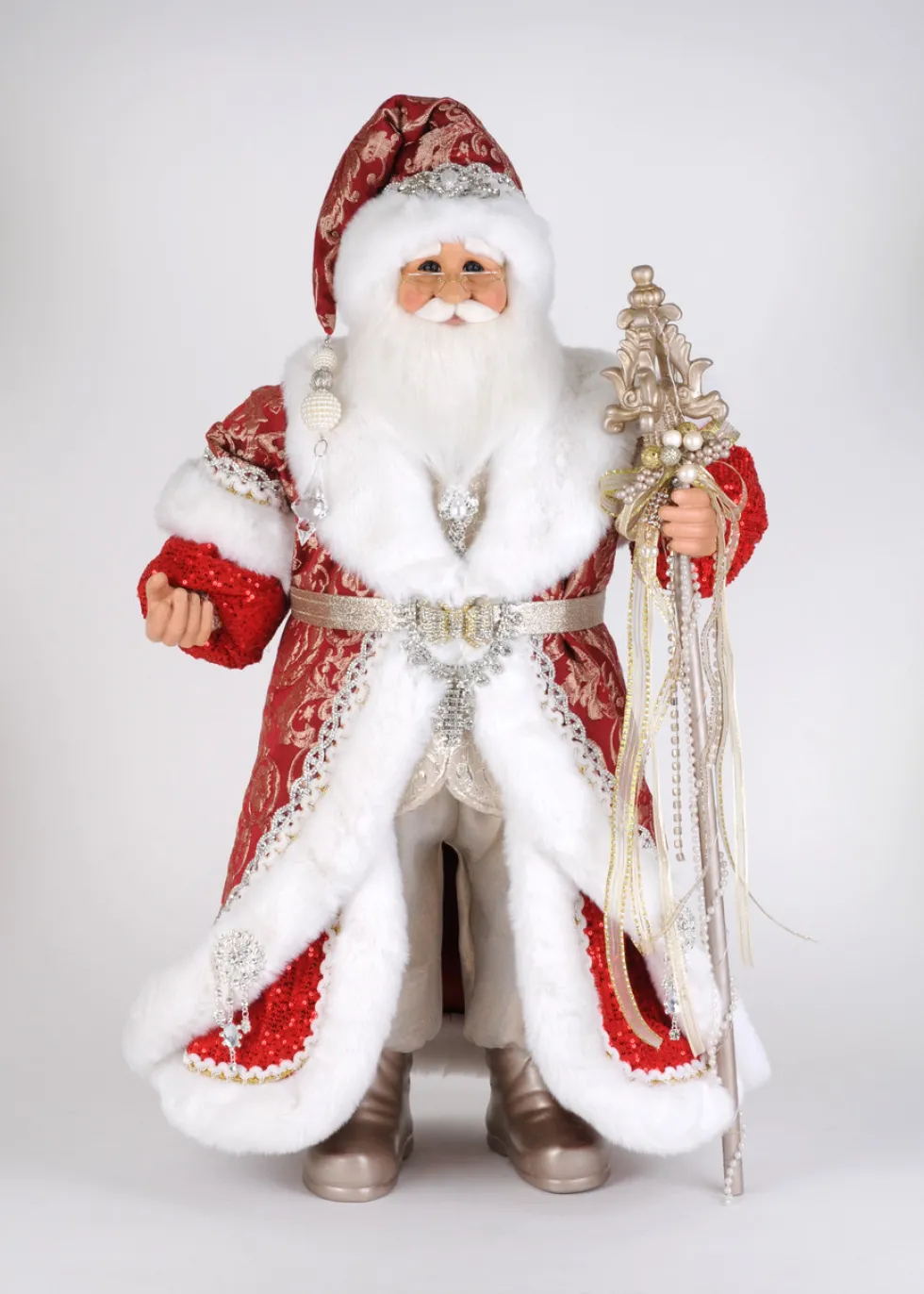 Lighted Red Couture Santa
