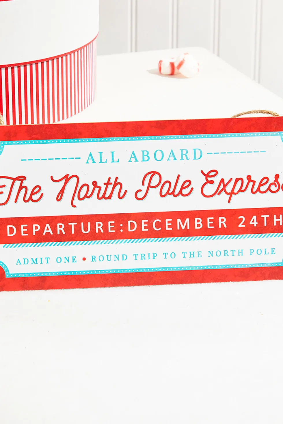 12.5"L x 6"H The North Pole Express