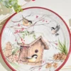 8.34" Melamine Holiday Chickadee Design Plate