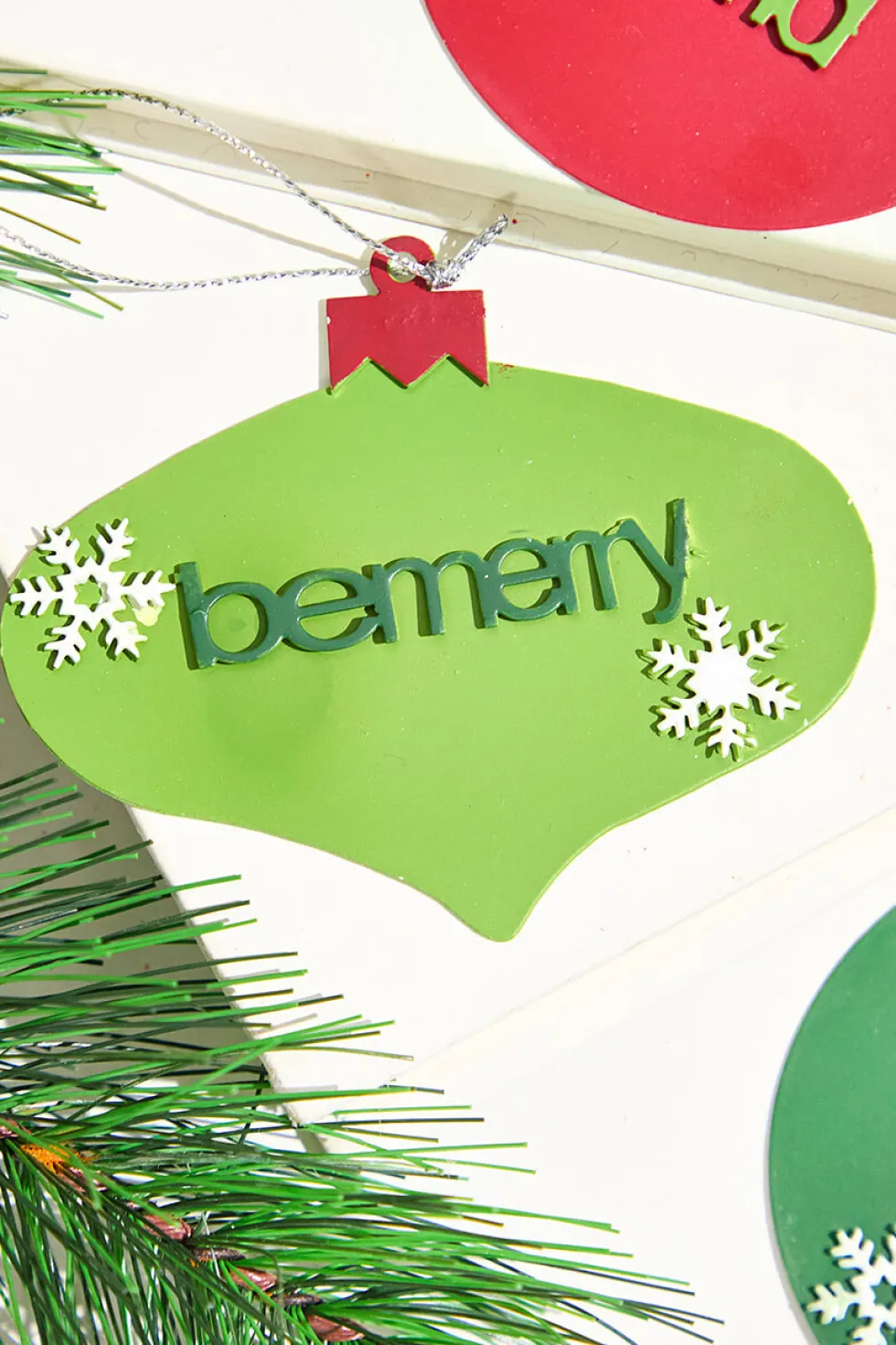 2" Metal Christmas Words Ornament