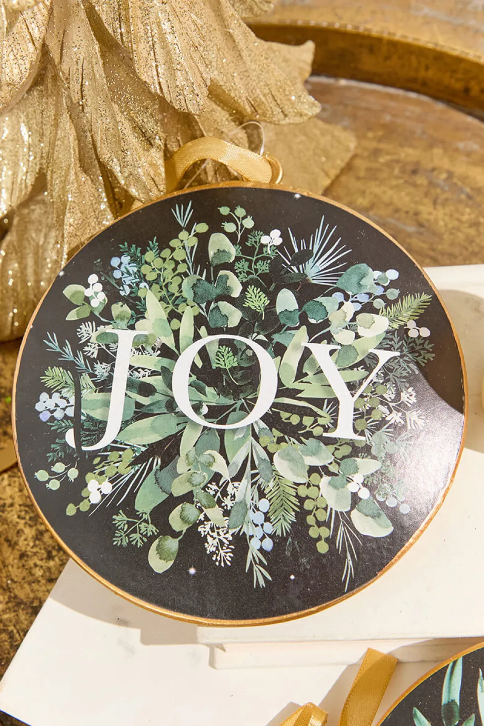 6" Metal Disc Ornament